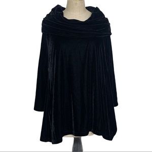Soft Surroundings Top Petite XS Black Velvet C232